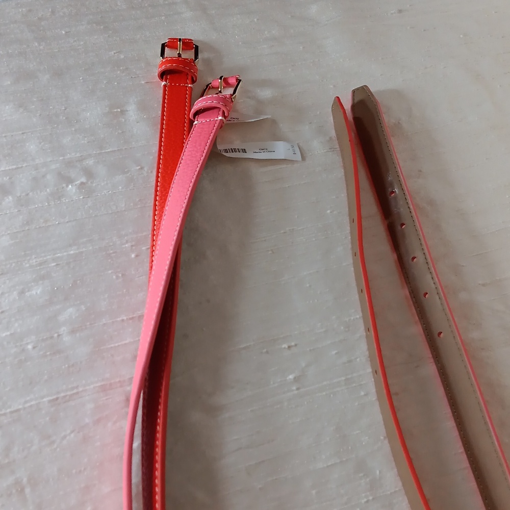 🌺Talbots Leather Belts in Pink & Orange - Picture 11 of 14